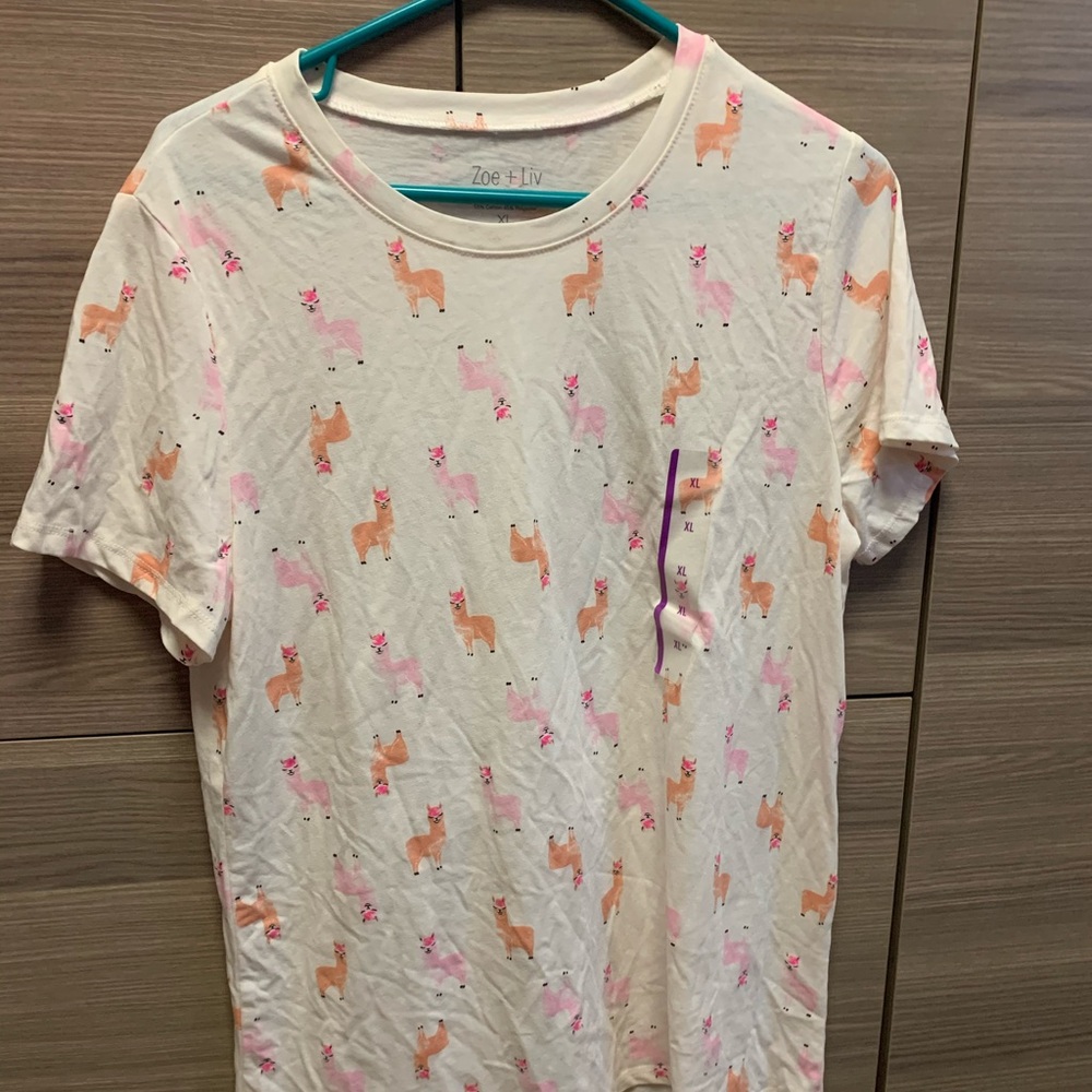 White Llama Tee